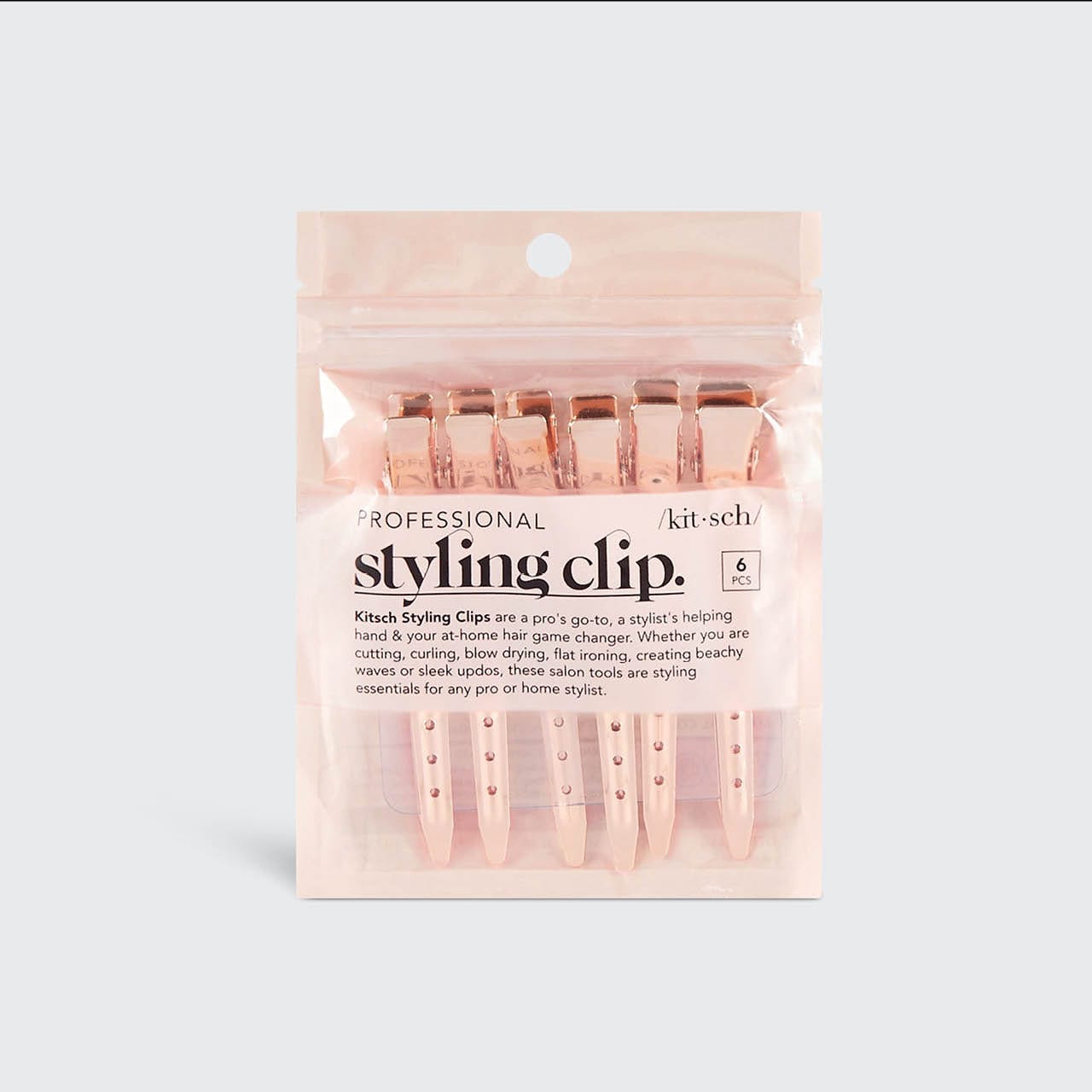 KITSCH Styling Hair Clips 6pc (Rose Gold)