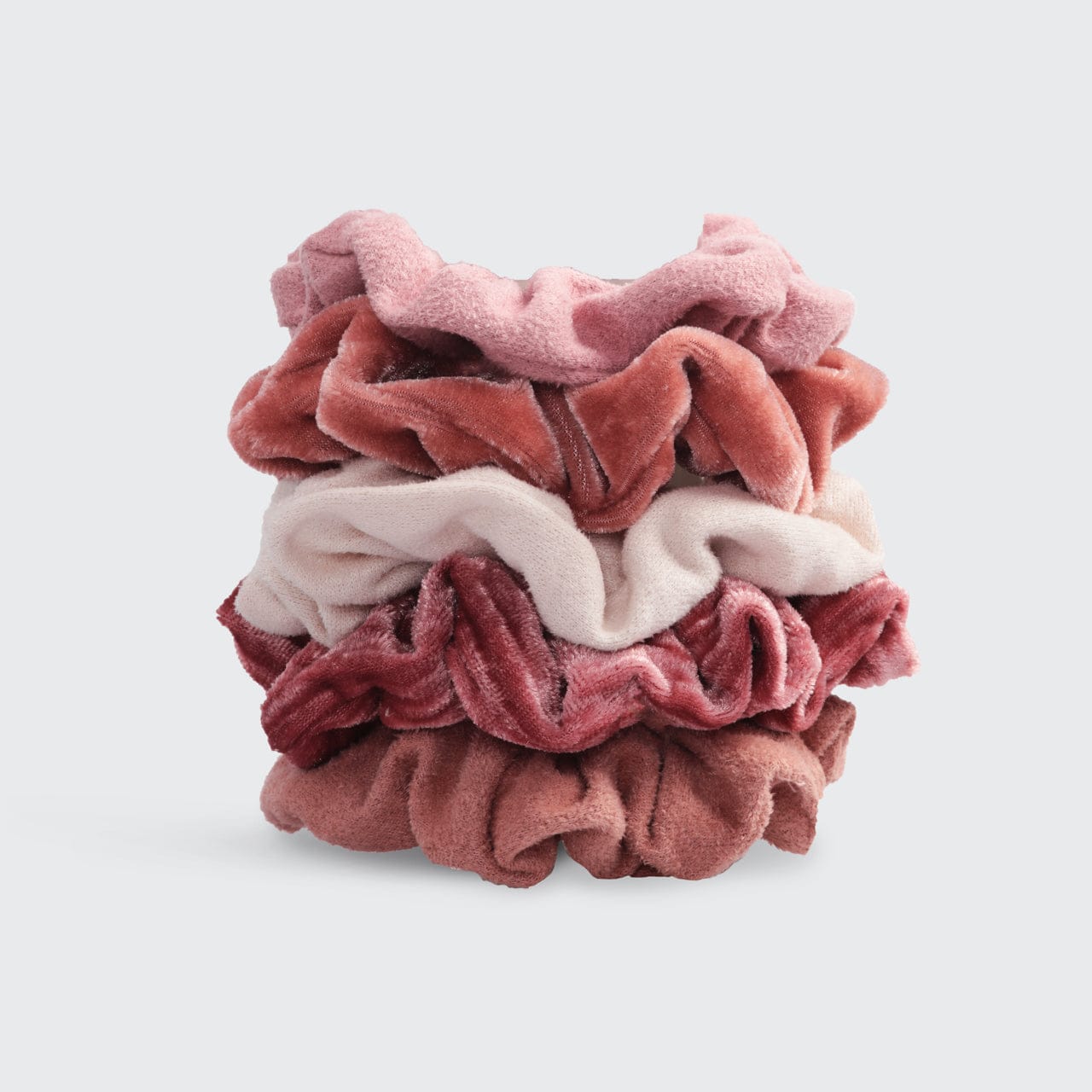 KITSCH Velvet Scrunchies - Blush/Mauve