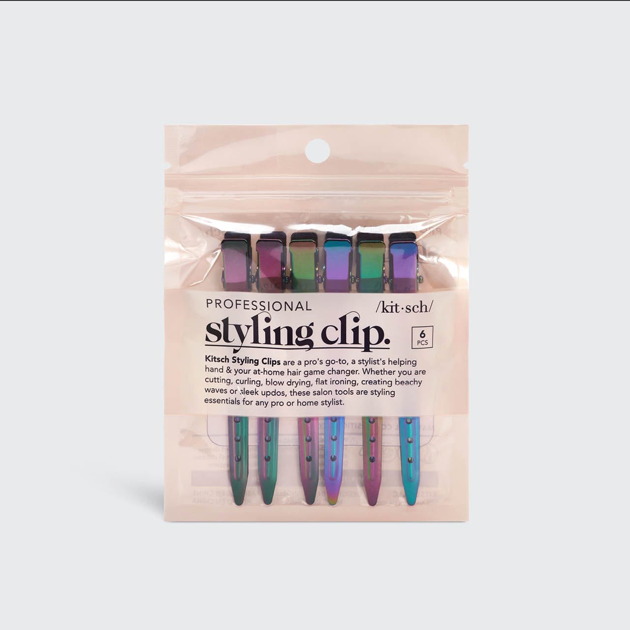 KITSCH Styling Hair Clips 6pc (Iridescent)