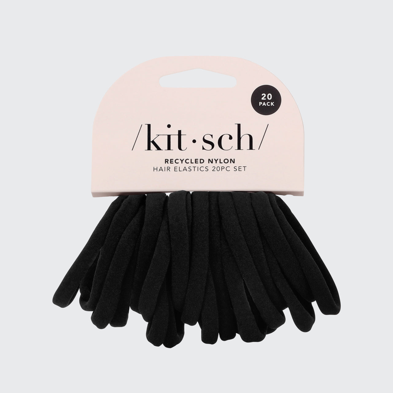 KITSCH Elastic Hair Ties 20 Pack - Black