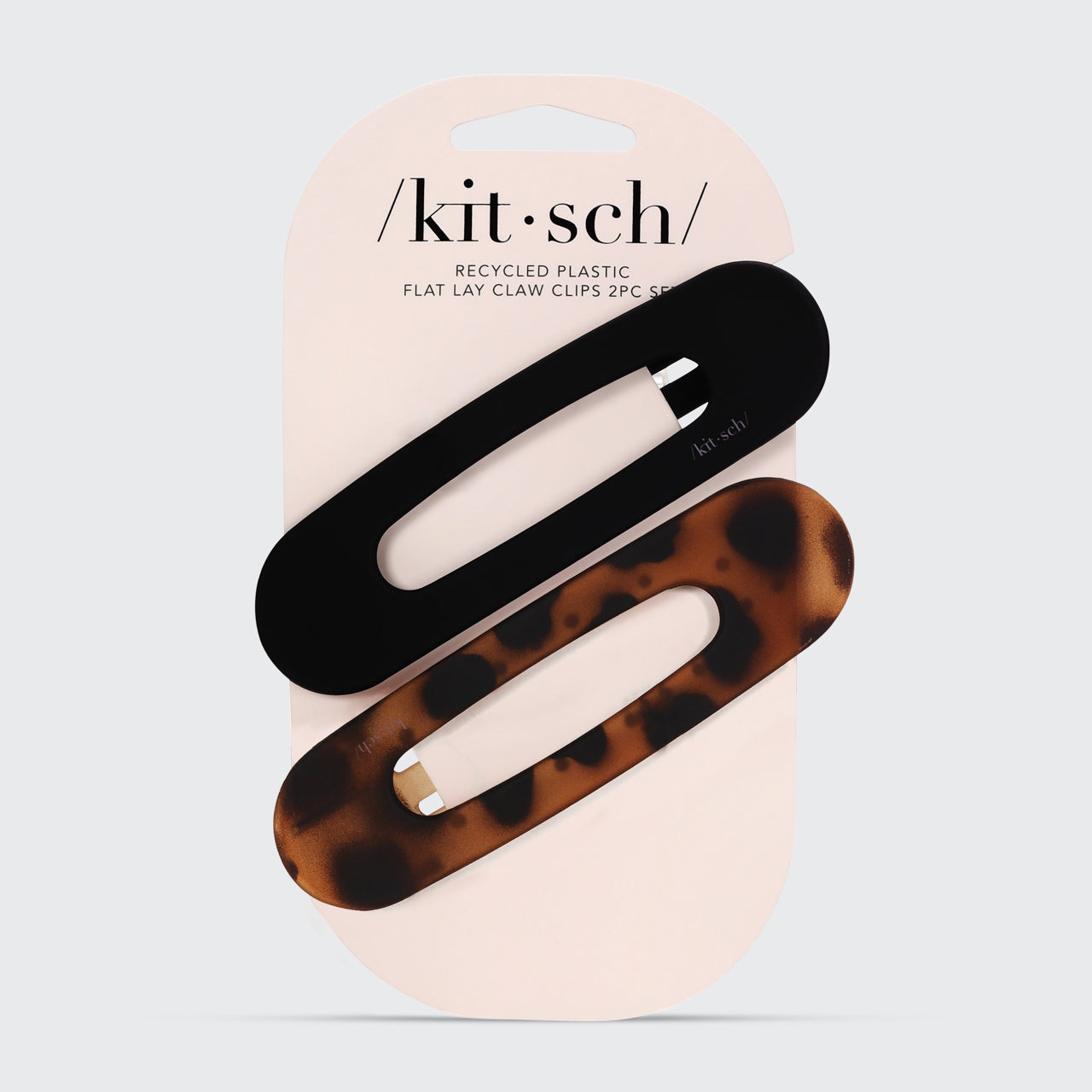KITSCH Flat Lay Claw Clip 2pc - Black & Tort