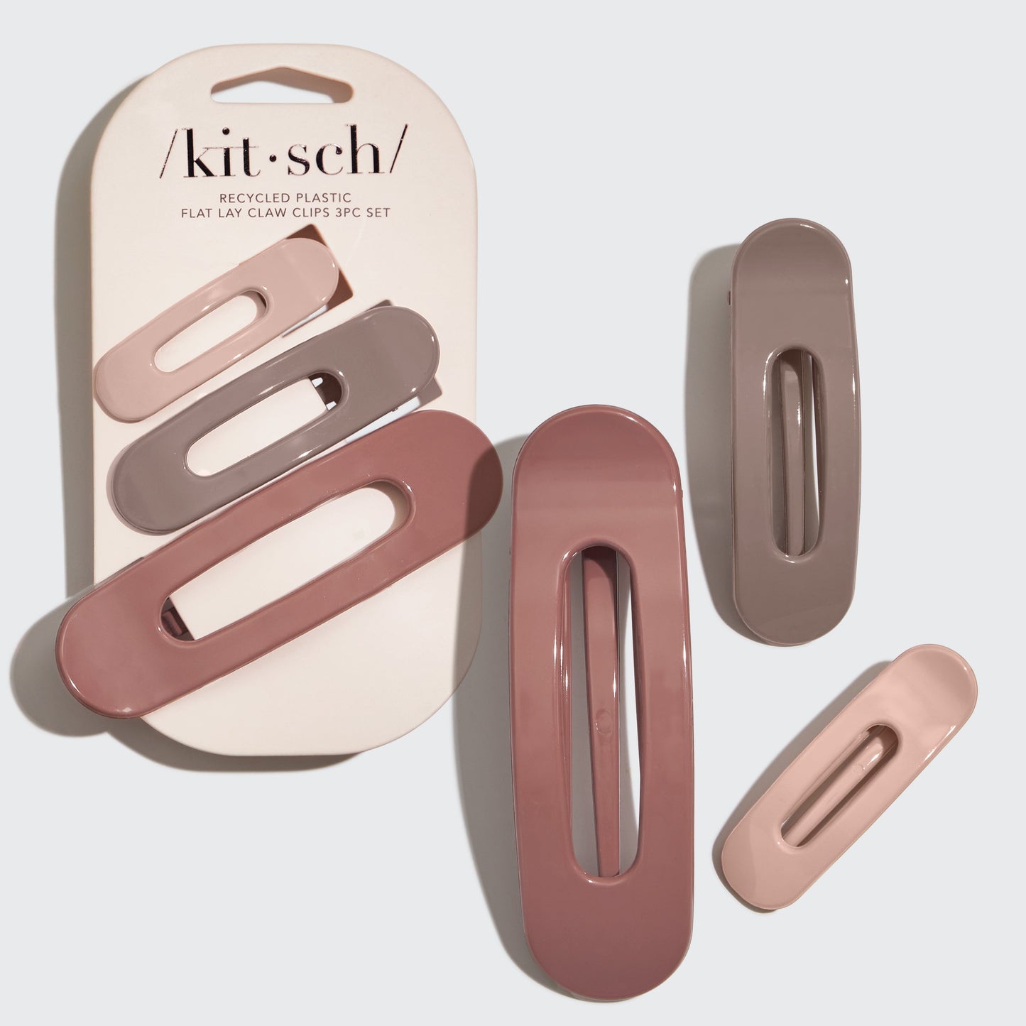 KITSCH Flat Lay Claw Clip 3pc Flat- Terracotta