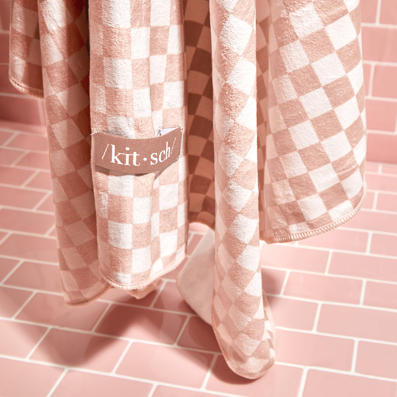 KITSCH XL Quick-Dry Hair Towel Wrap - Checker