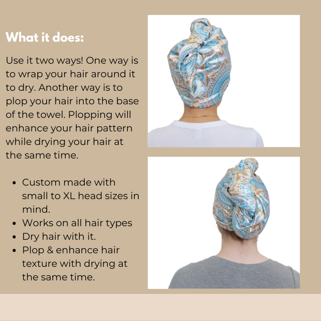 Bounce Curl Satin Microfiber Turban - MANEPRINT