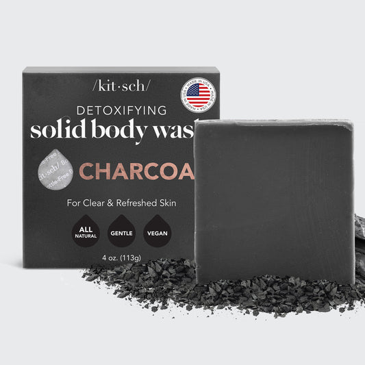 KITSCH Charcoal Detoxifying Body Wash Bar - MANEPRINT