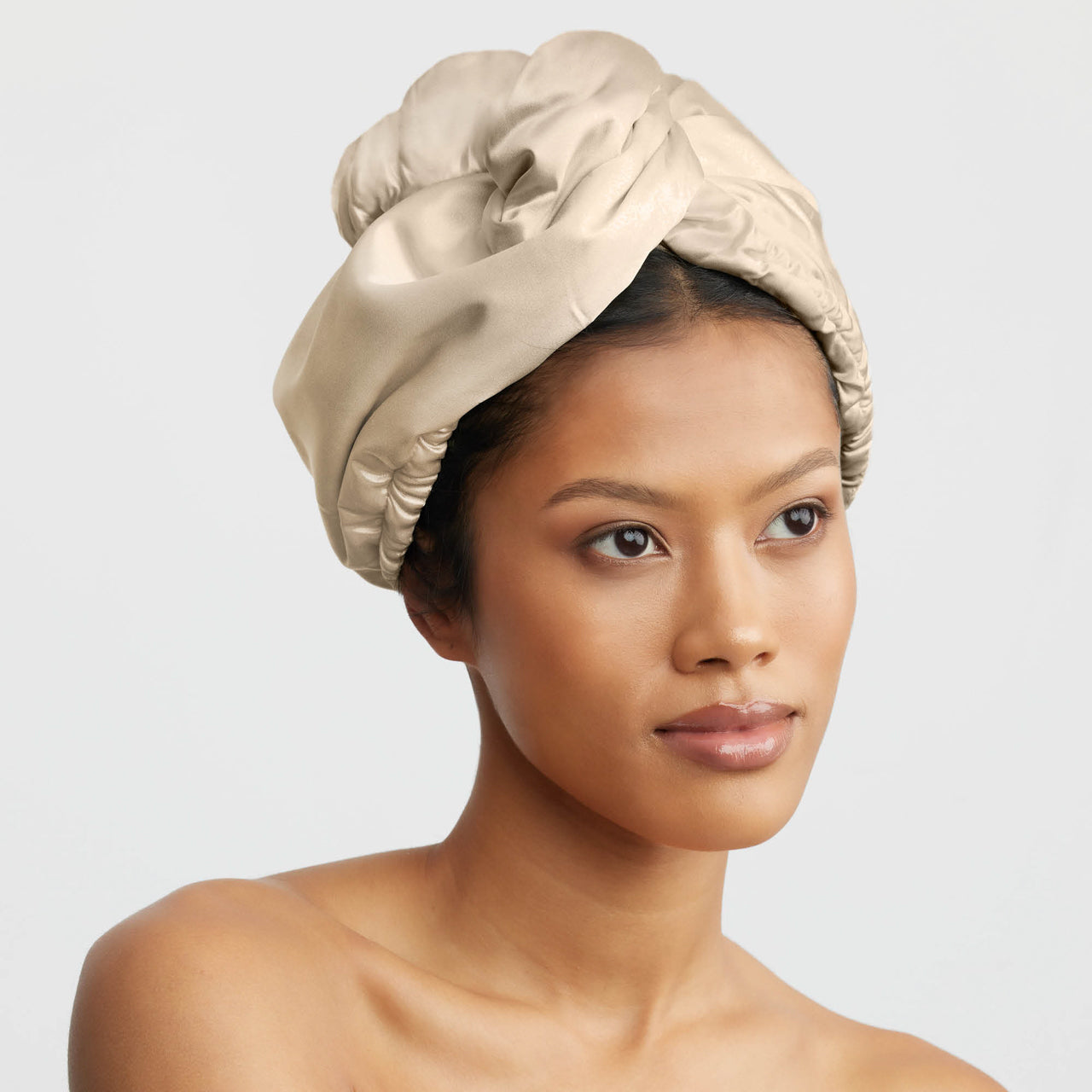 KITSCH Satin-Wrapped Hair Towel - Champagne