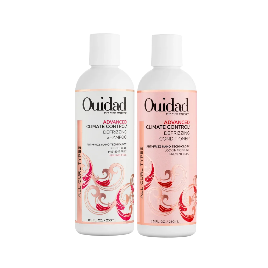 Ouidad Climate Control offers Defrizzing shampoo & conditioner + gel