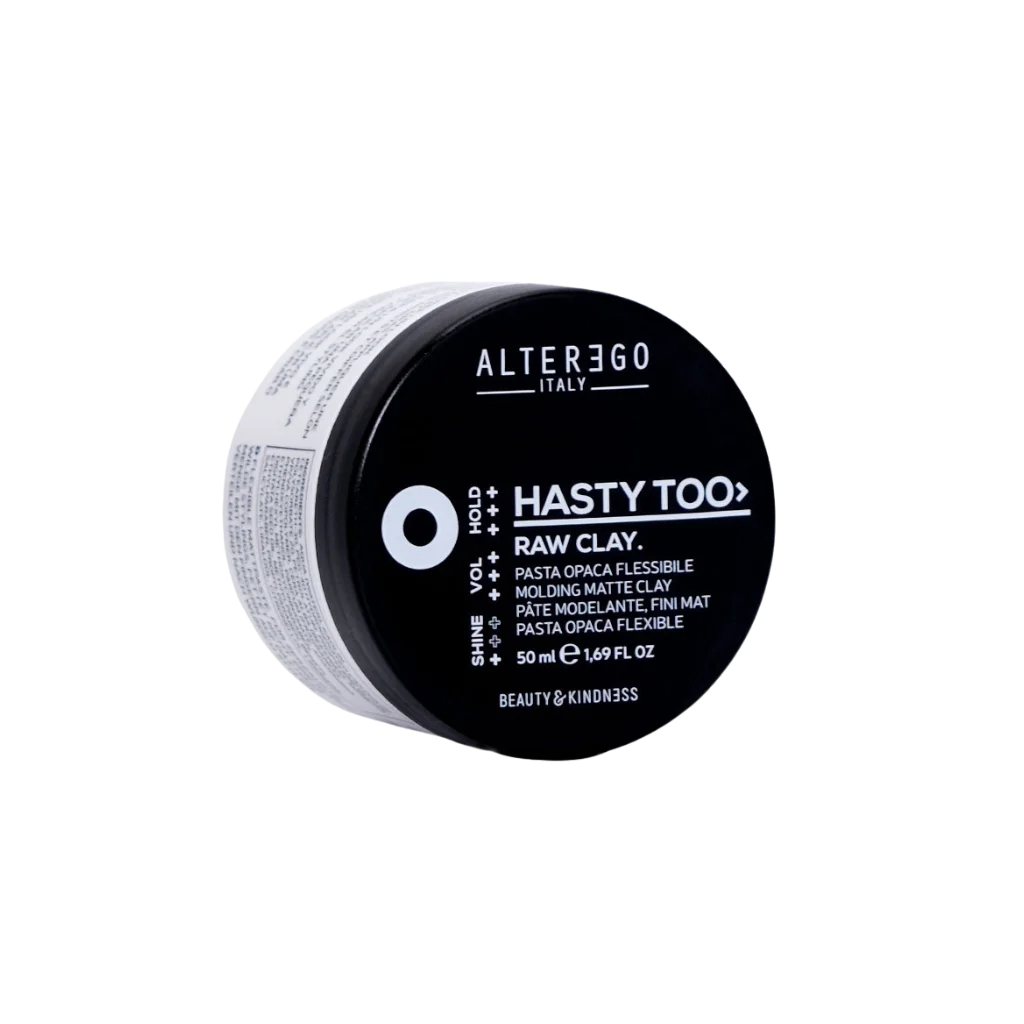 Alter Ego Raw Clay at MANEPRINT – a matte styling clay that provides strong hold, texture, and definition for natural, long-lasting styles.