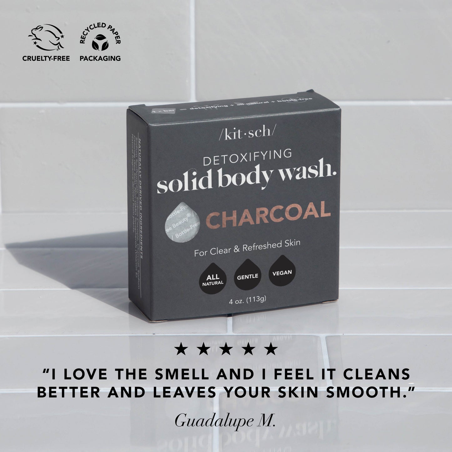 KITSCH Charcoal Detoxifying Body Wash Bar