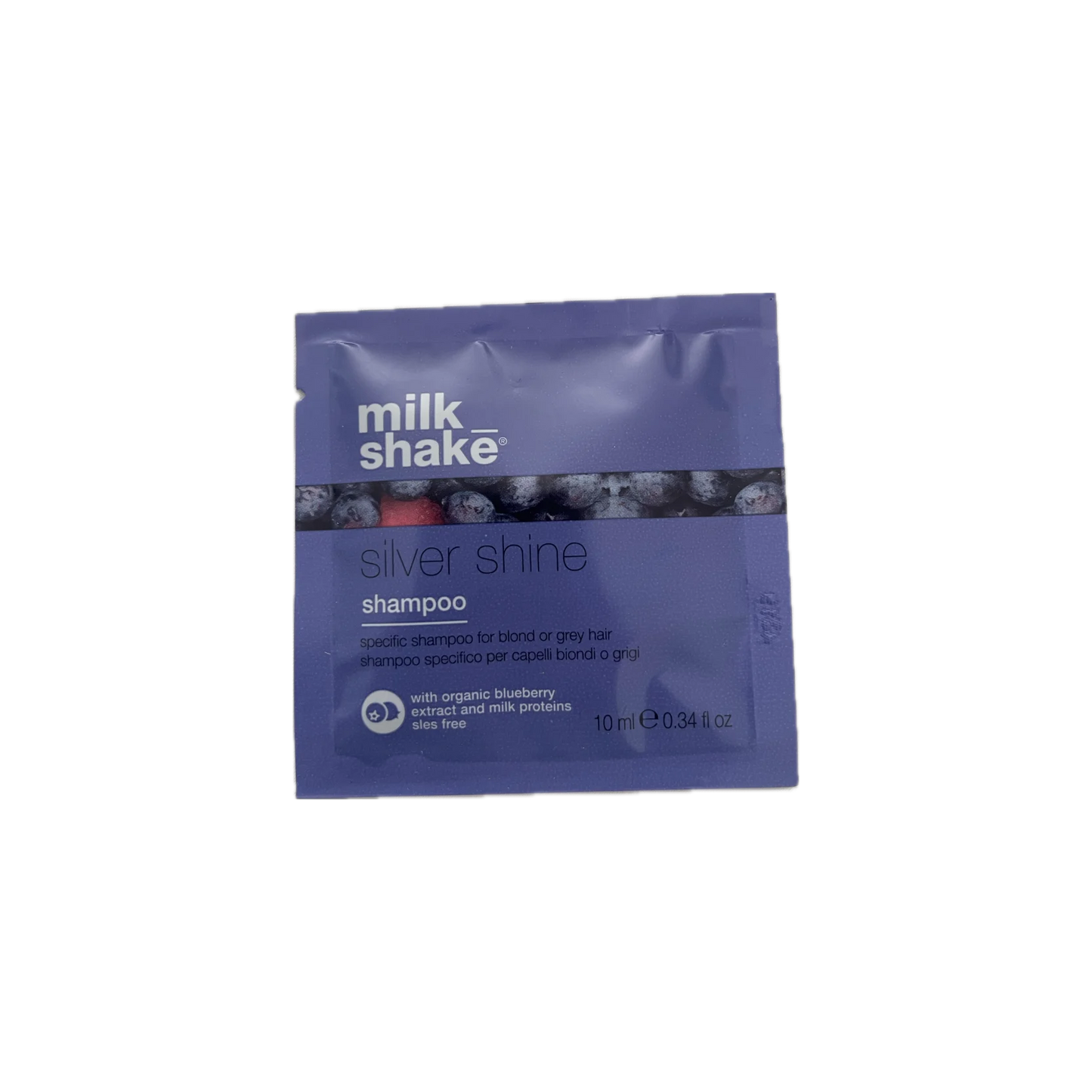 milk_shake Silver Shine Shampoo at MANEPRINT – a violet-pigmented shampoo that neutralizes yellow tones, enhances blonde and grey hair, and adds shine. (3)