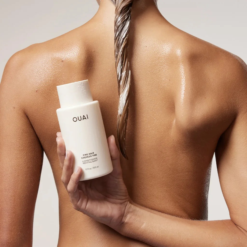 OUAI Fine Conditioner at MANEPRINT – a lightweight, nourishing conditioner that hydrates, strengthens, and adds volume to fine hair without weighing it down. (1)