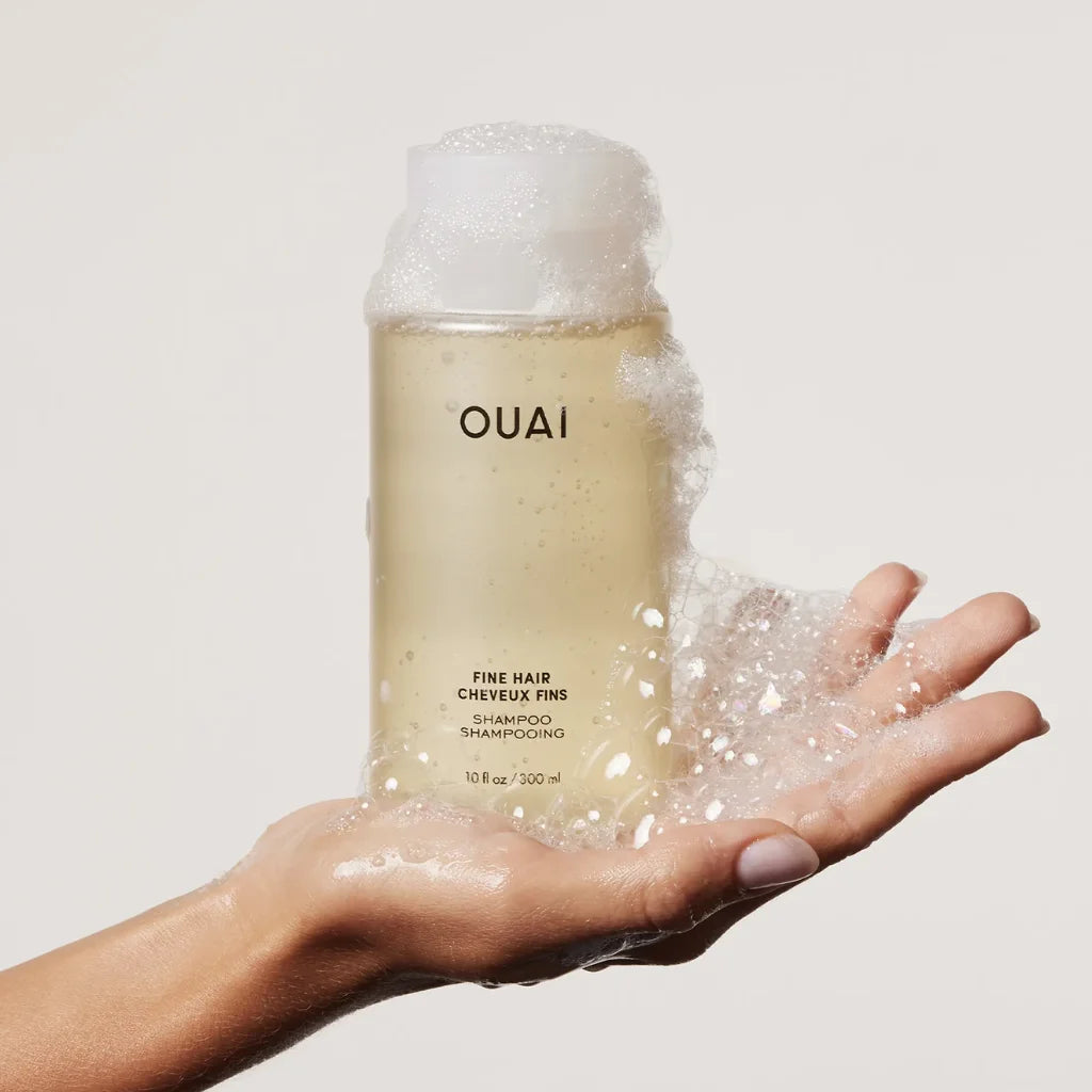OUAI Fine Shampoo at MANEPRINT – a lightweight cleanser that adds volume, strengthens, and hydrates fine hair without weighing it down. (1)