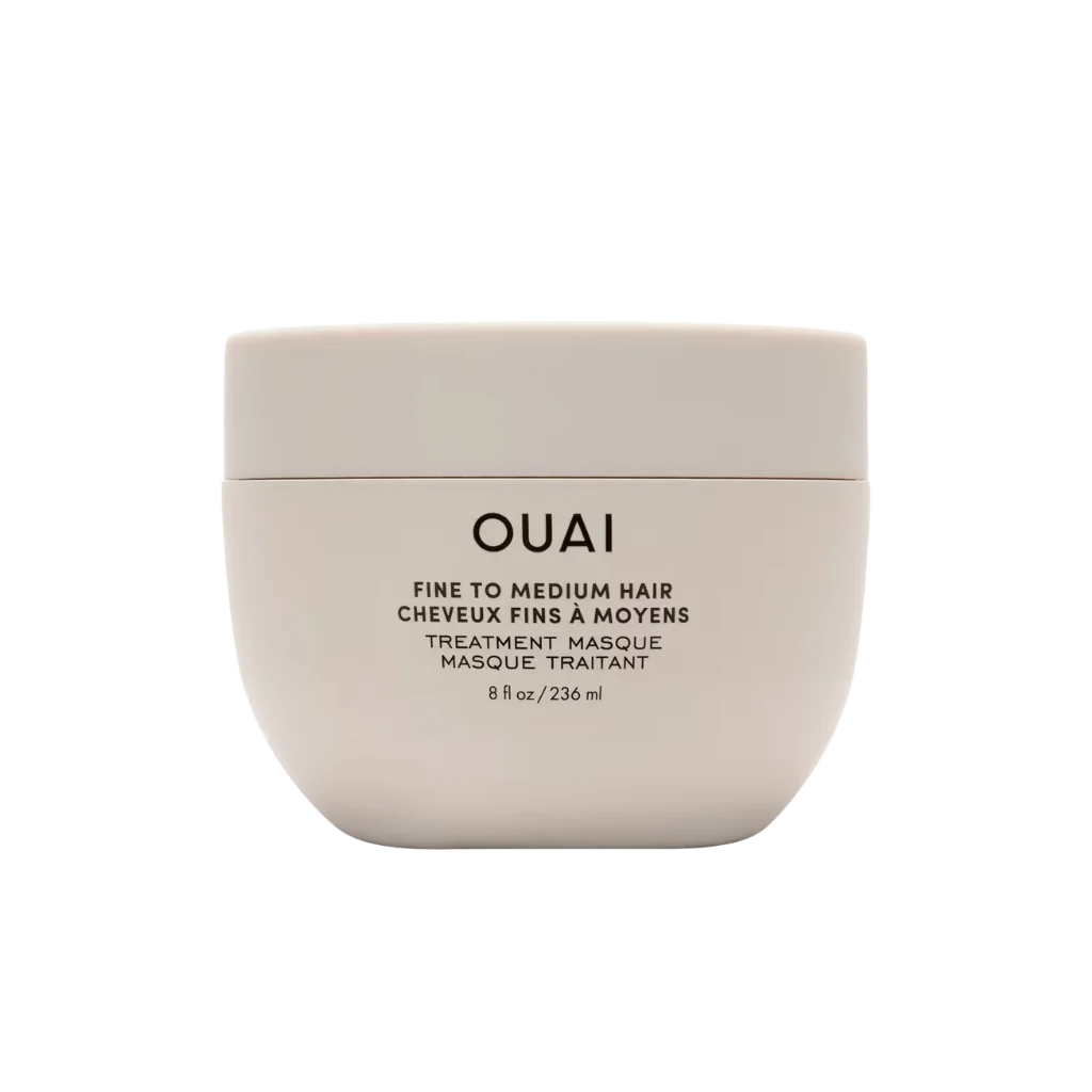 OUAI Fine/Medium Hair Treatment Masque at MANEPRINT – a lightweight yet nourishing mask that hydrates, smooths, and strengthens fine to medium hair.