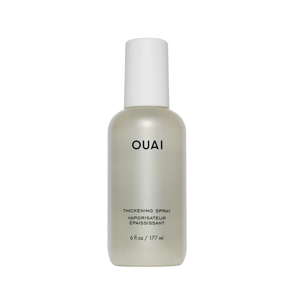 OUAI Thickening Spray at MANEPRINT – a lightweight styling spray that adds instant volume, thickness, and long-lasting hold to hair.