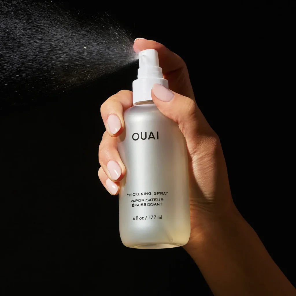 OUAI Thickening Spray at MANEPRINT – a lightweight styling spray that adds instant volume, thickness, and long-lasting hold to hair. (1)
