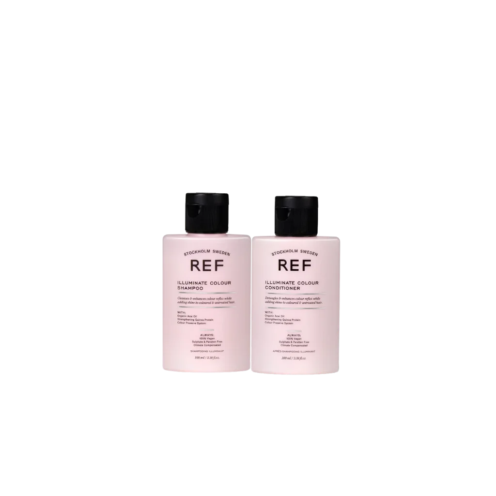 REF Illuminate Colour Shampoo & Conditioner Set at MANEPRINT – a protective duo that enhances vibrancy, preserves colour, and adds shine to colour-treated hair. (2)