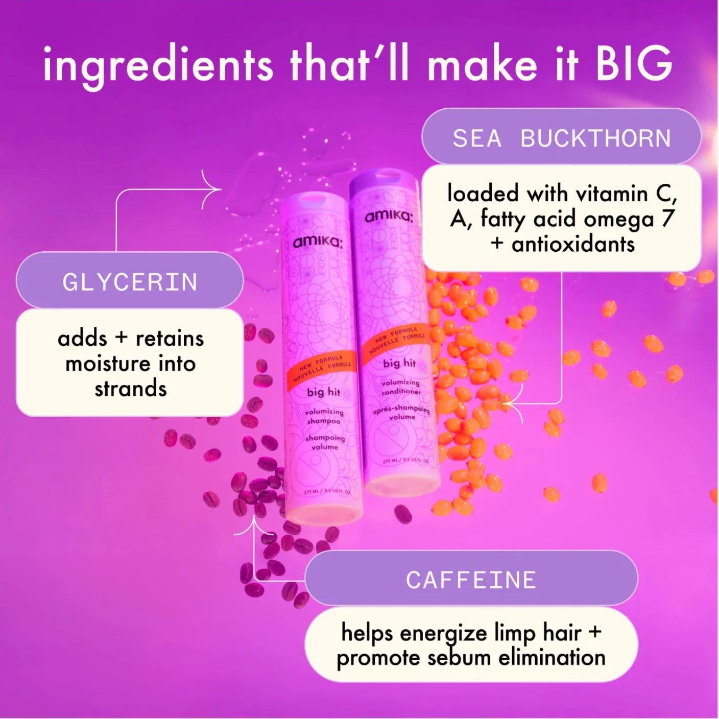 Amika Big Hit Volumizing Shampoo & Conditioner Set - MANEPRINT