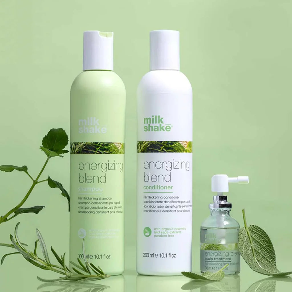 milk_shake Energizing Blend Shampoo at MANEPRINT – a gentle cleanser that invigorates the scalp, strengthens hair, and helps reduce thinning and breakage. (2)