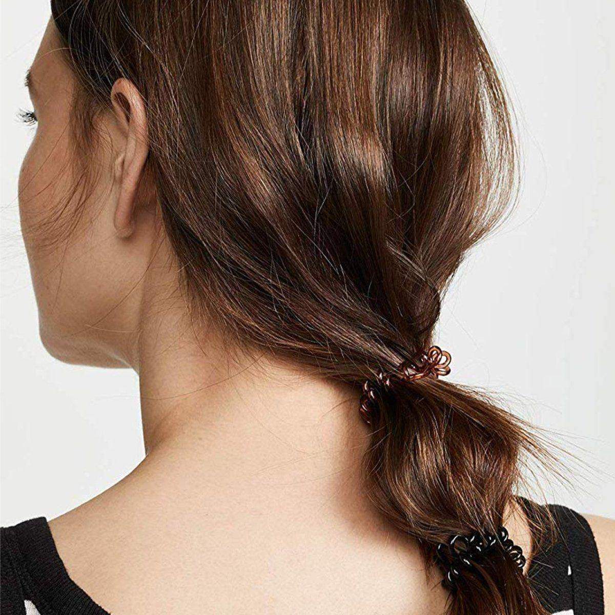 KITSCH Spiral Hair Ties 8 Pc - Brunette - MANEPRINT