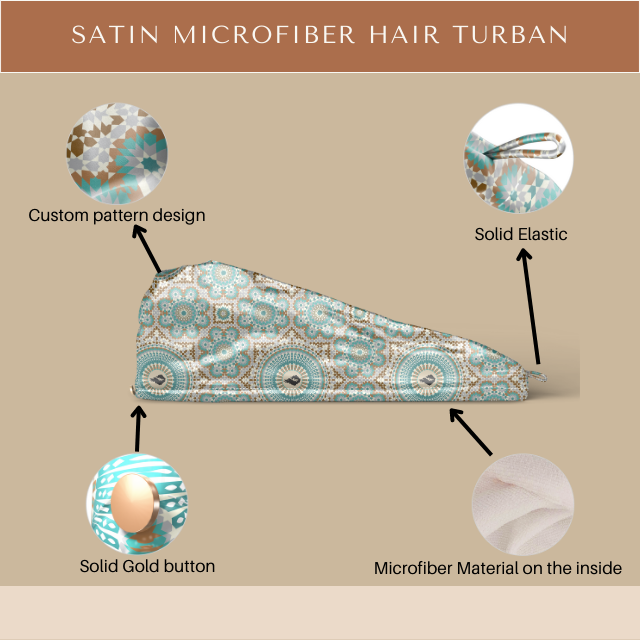 Bounce Curl Satin Microfiber Turban - MANEPRINT