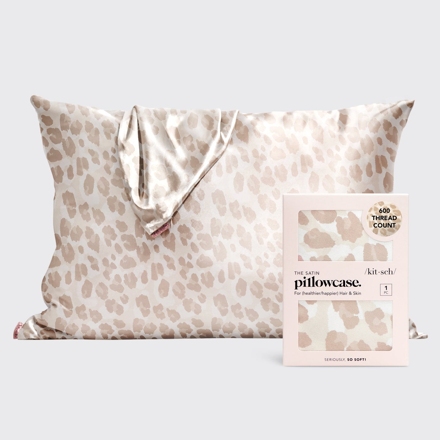 KITSCH Satin Pillowcase in Leopard