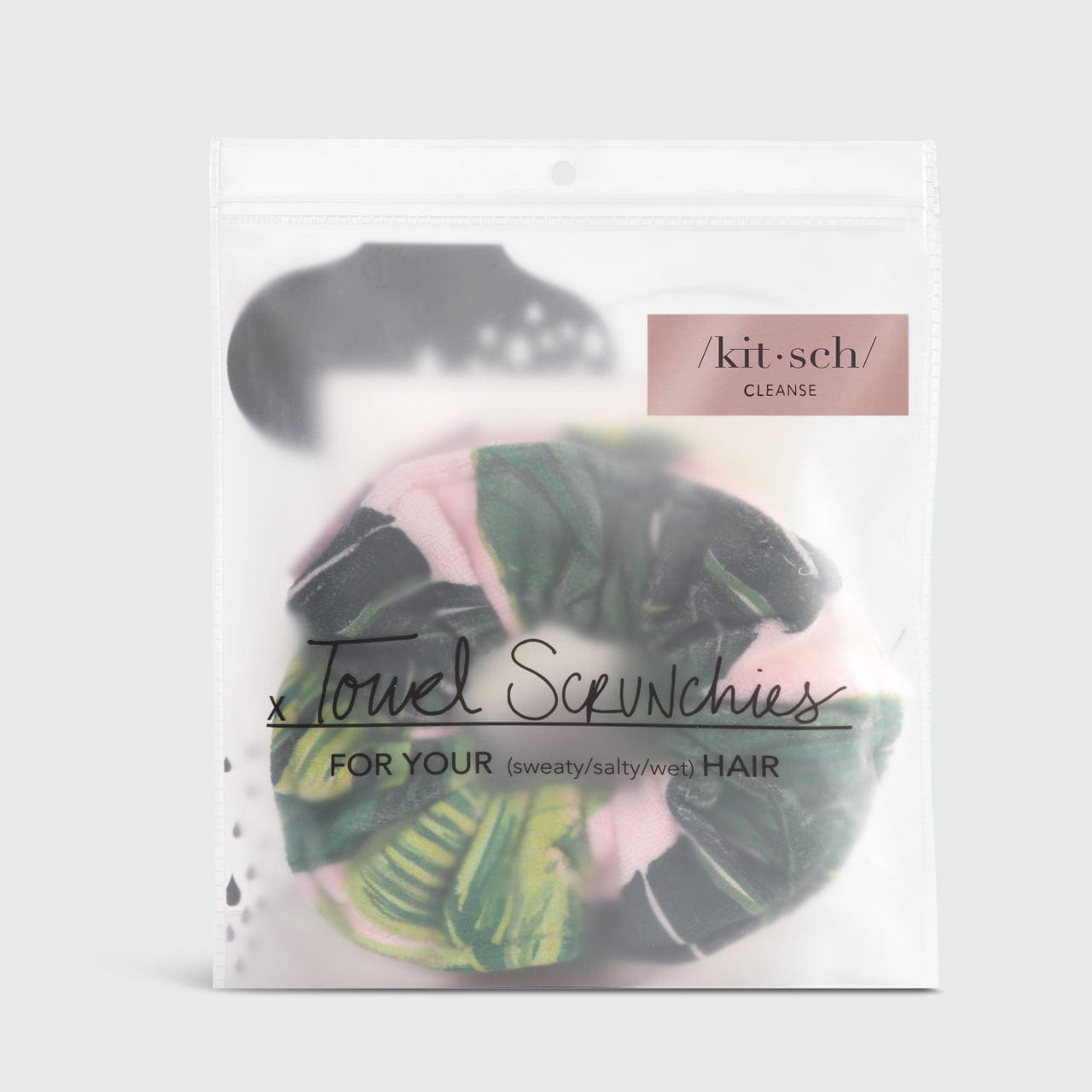 KITSCH Patented Microfiber Towel Scrunchies - Palm Print