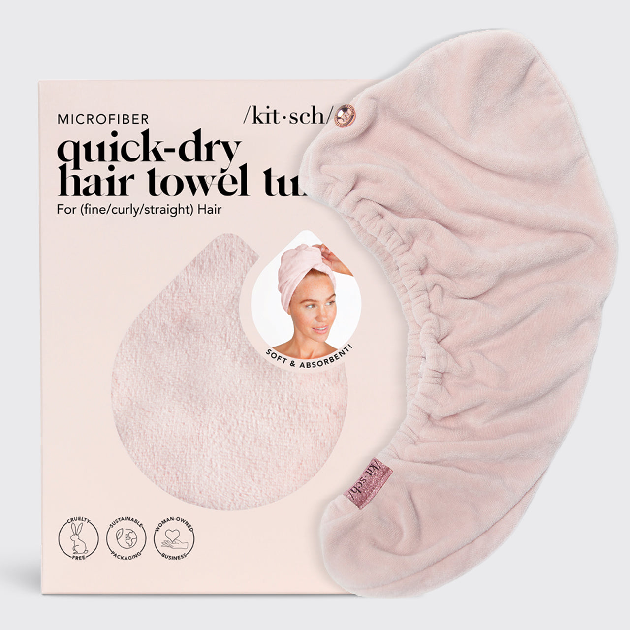 Blush Microfiber Hair Towel