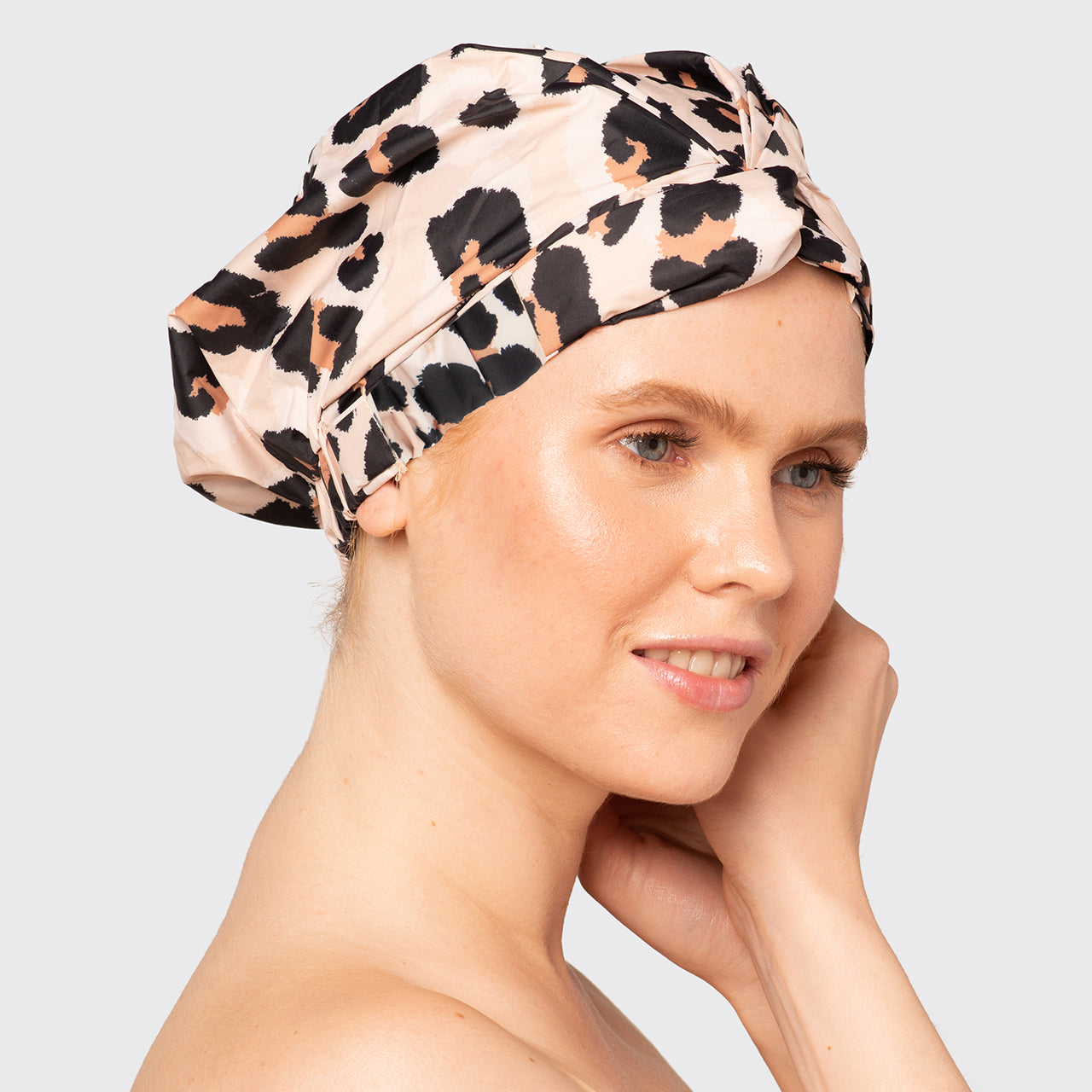 KITSCH Recycled Polyester Luxe Shower Cap - Leopard