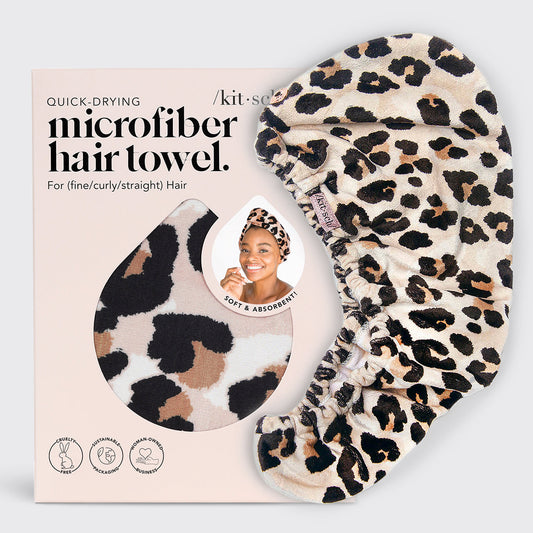 KITSCH Microfiber Hair Towel in Leopard