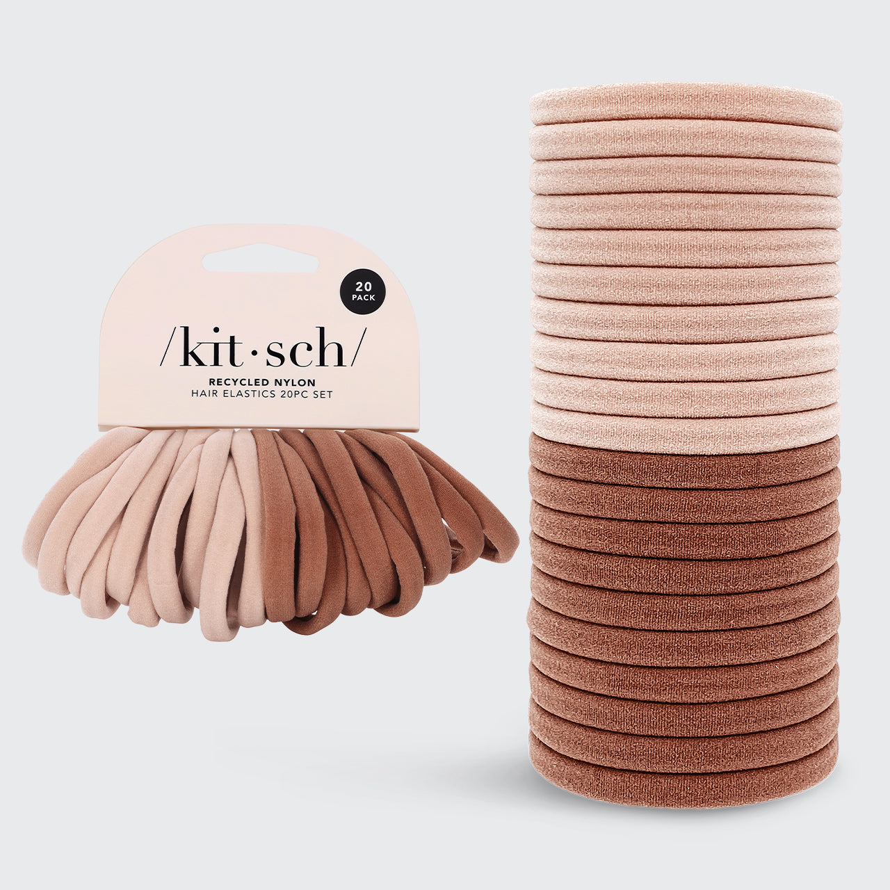 KITSCH Elastic Hair Ties 20 Pack - Blush