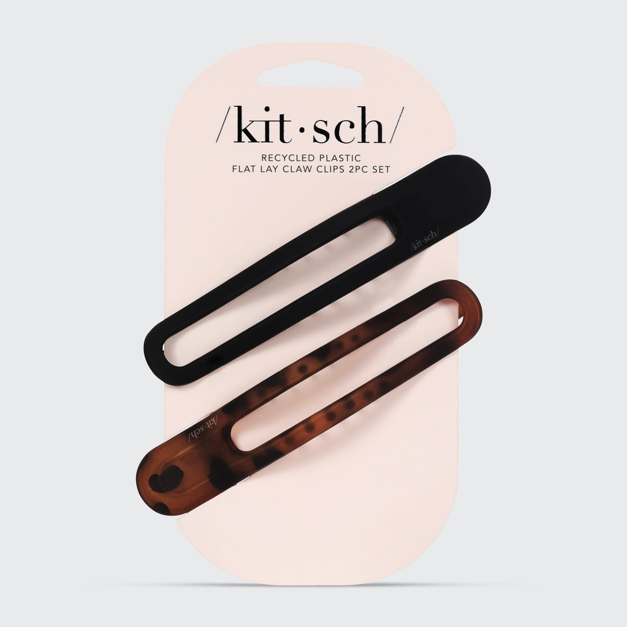 KITSCH Flat Lay Claw Clip 2pc Curved- Black & Tort