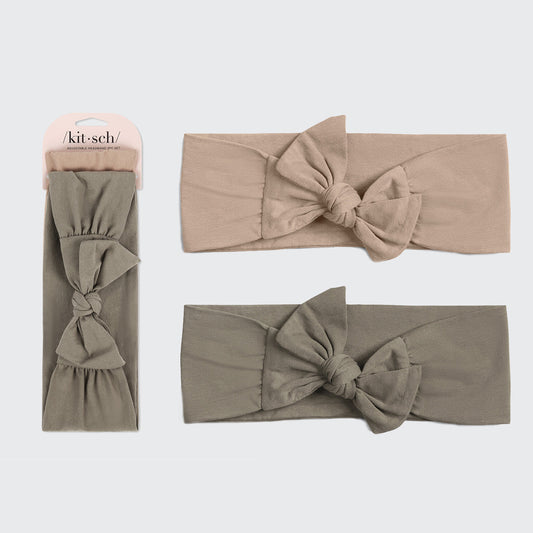 KITSCH Cotton Adjustable Headband 2pc - Eucalyptus