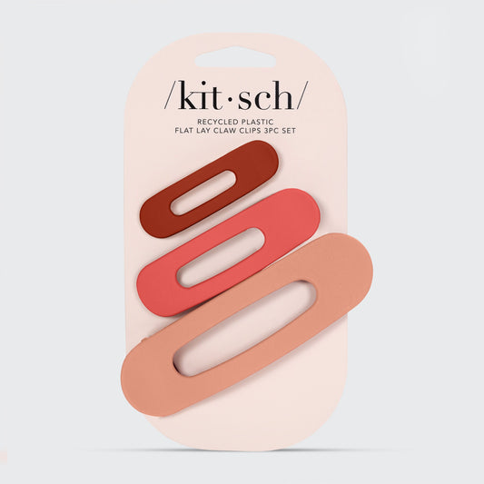 KITSCH Reds Matte Flat Lay Claw Clip 3pc