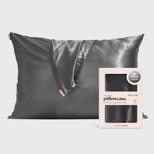 KITSCH Satin Pillowcase - Charcoal Grey