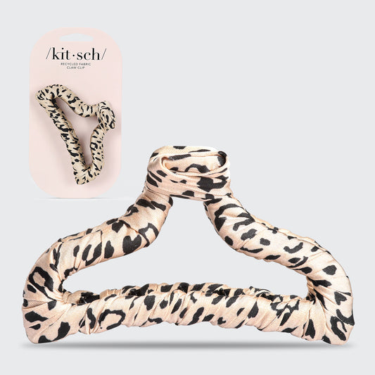 KITSCH Satin Wrapped Claw Clip - Leopard
