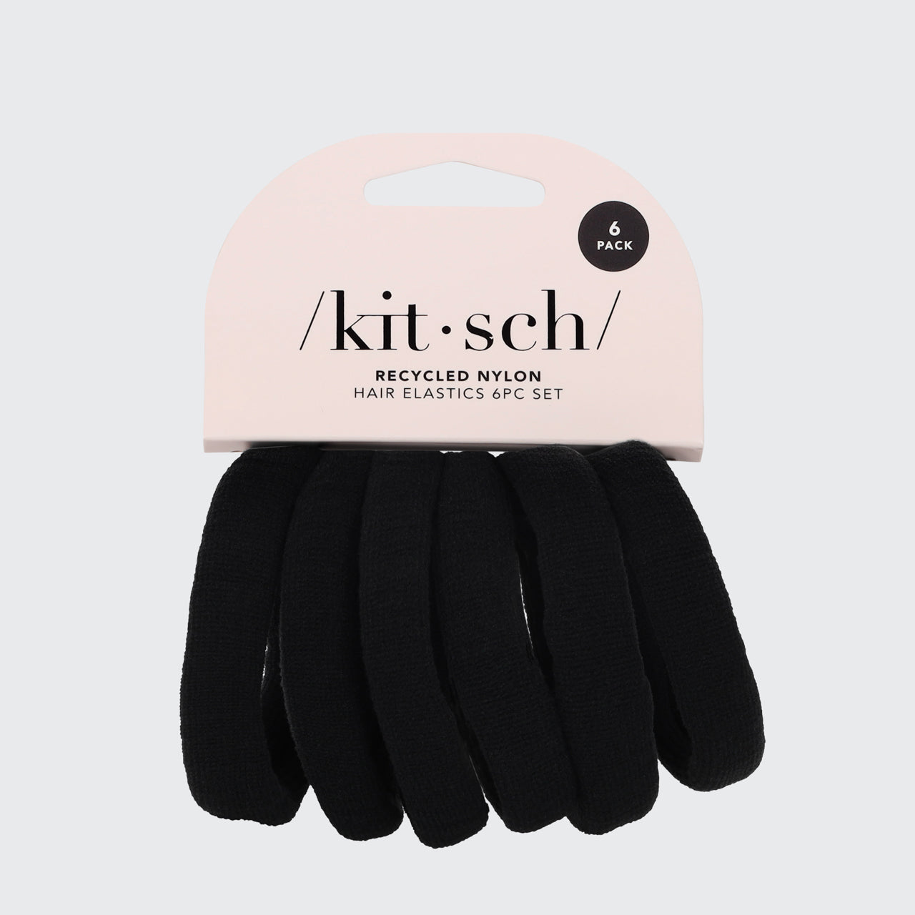 KITSCH Recycled Nylon Thick Elastics 6pc- Black