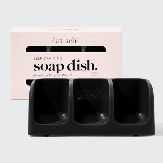 KITSCH Self-Draining Soap Dish - Black