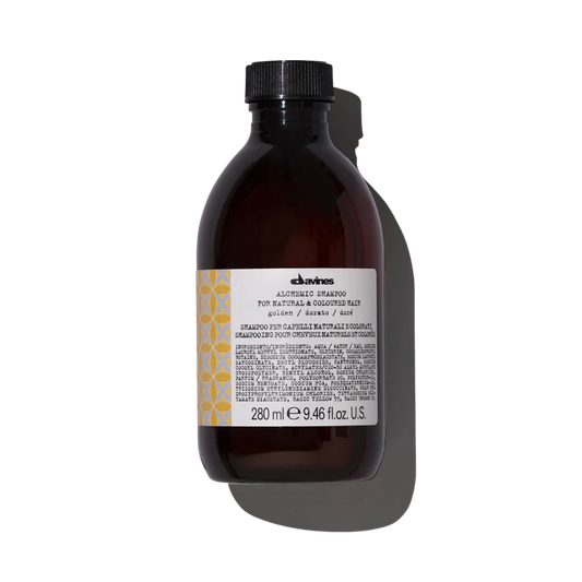 Davines ALCHEMIC Shampoo Golden - Color-enhancing golden hair shampoo - Color-enhancing shampoo for golden-blonde to honey-blonde tones. Alchemic Shampoo Golden intensifies and illuminates these natural or colored blonde shades.
