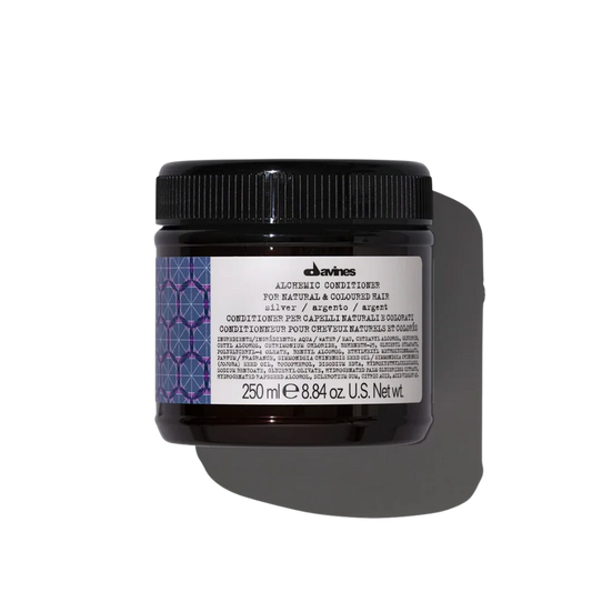 Davines ALCHEMIC Conditioner Silver - Silver Conditioner for Cool, Blonde Hair - Color-enhancing purple conditioner for platinum and cool blonde tones. Alchemic Conditioner Silver intensifies and illuminates these natural or colored blonde shades.