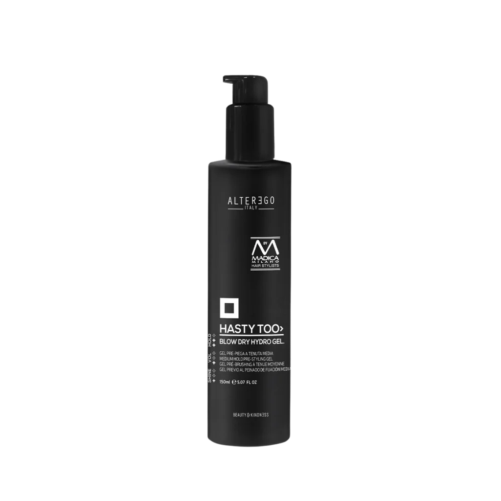 Alter Ego Blow Dry Hydro Gel at MANEPRINT – a lightweight styling gel that protects against heat, adds hydration, and leaves hair smooth and manageable during blowouts.