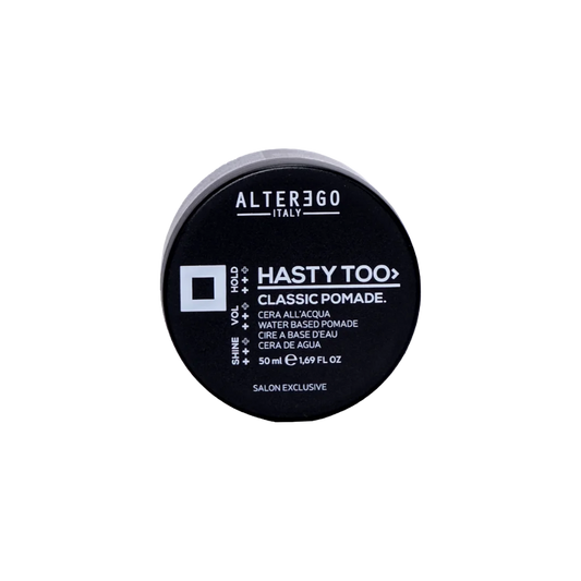 Alter Ego Classic Pomade Water Base at MANEPRINT – a water-based pomade that provides medium hold, definition, and a natural shine for versatile styling.