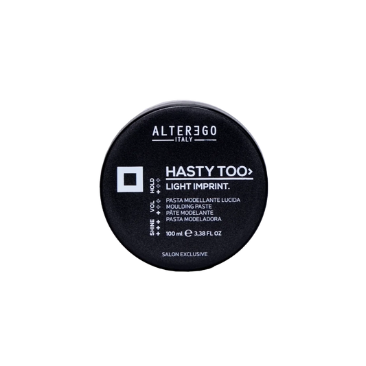 Alter Ego Hasty Too Light Imprint at MANEPRINT – a lightweight styling spray that provides flexible hold, natural movement, and a touchable finish.