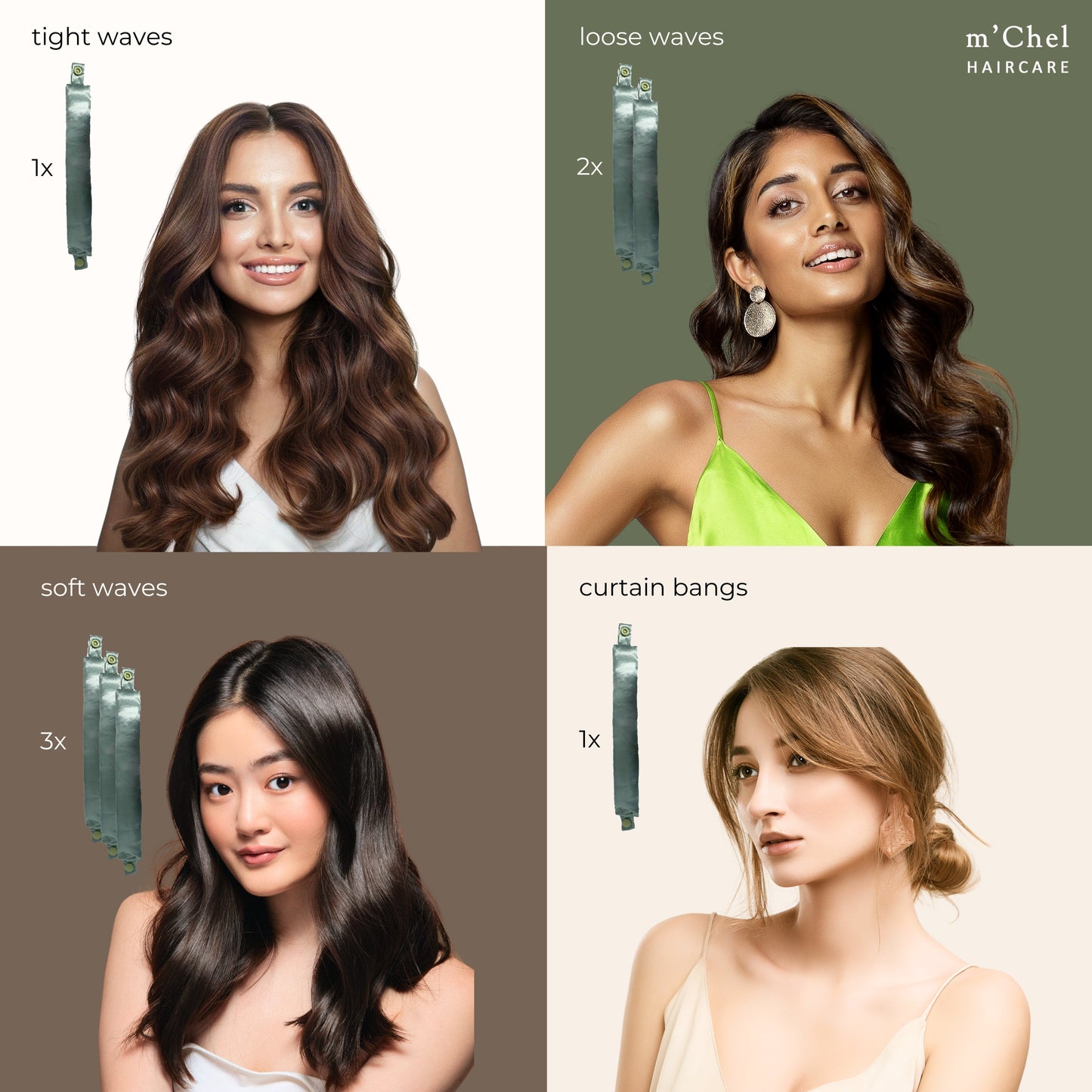 m'Chel Satin Heatless Curler + Satin Wrap