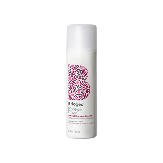 Briogeo Farewell Frizz Smoothing Conditioner is a frizz-fighting, silicone-free conditioner that smooths strands and adds shine to hair.