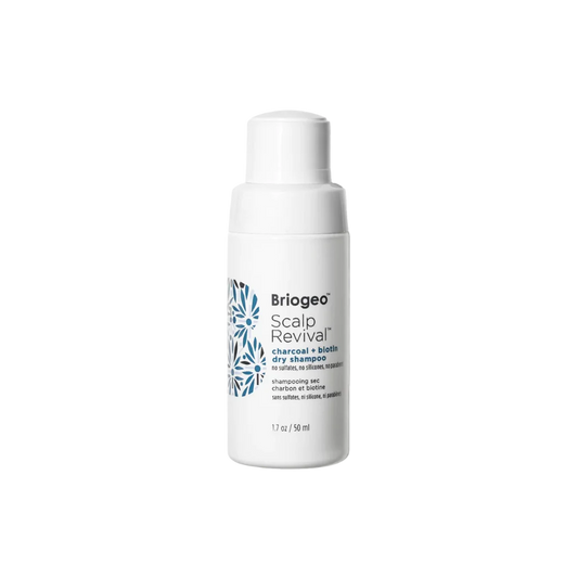 Briogeo Scalp Revival Charcoal + Biotin Dry Shampoo non-aerosol dry shampoo that refreshes hair and supports a healthy scalp.