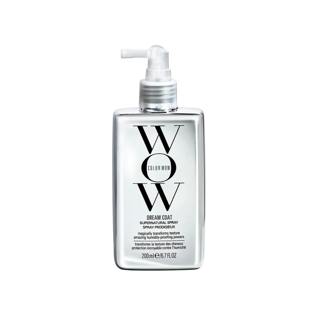 Color Wow Dream Coat Supernatural Spray creates an invisible shield, compressing every strand into a gorgeously smooth and flexible shape.