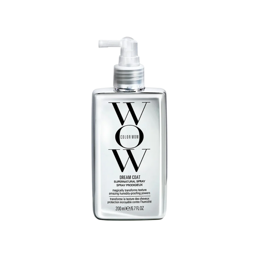 Color Wow Dream Coat Supernatural Spray creates an invisible shield, compressing every strand into a gorgeously smooth and flexible shape.
