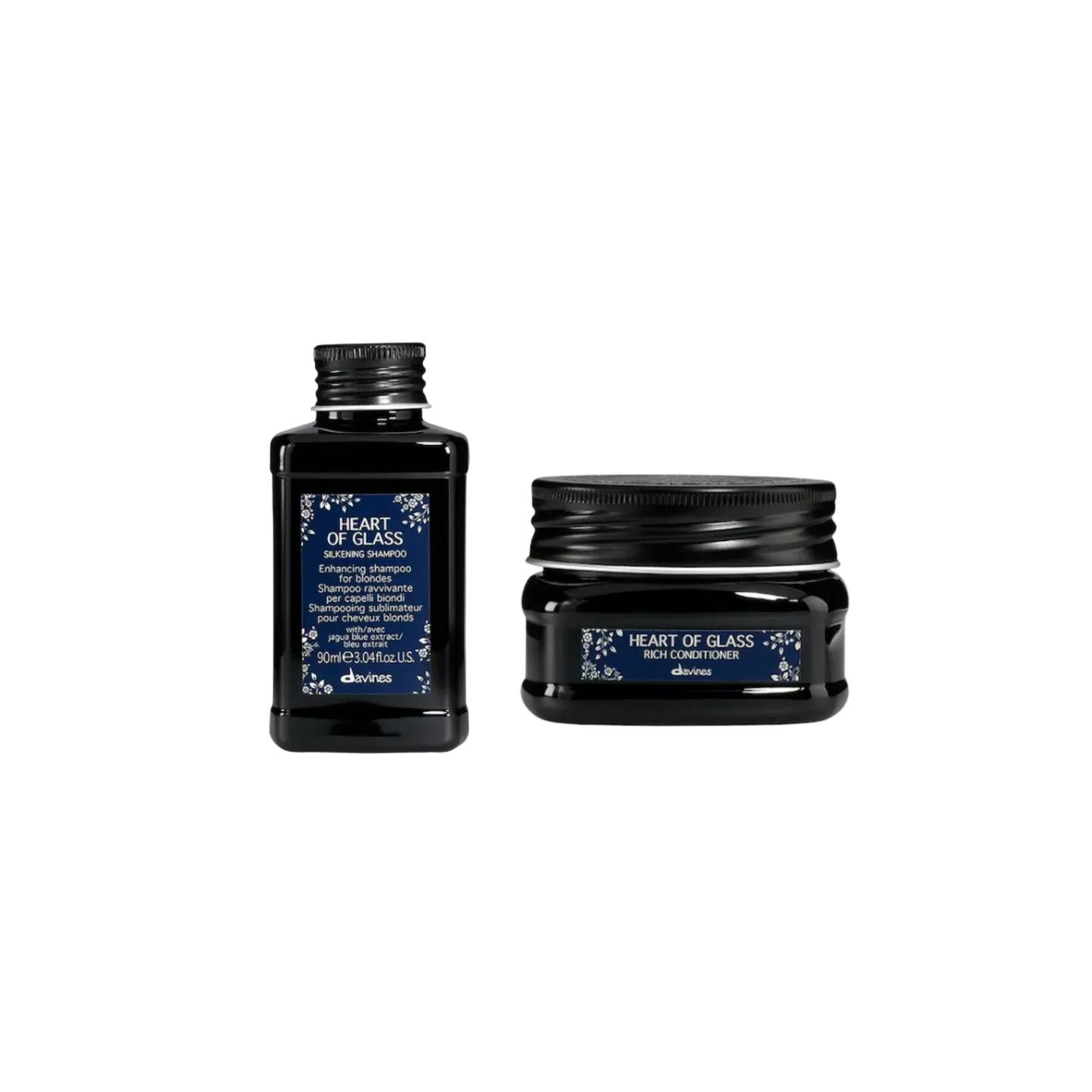 davines heart of glass shampoo and conditioner set travel size