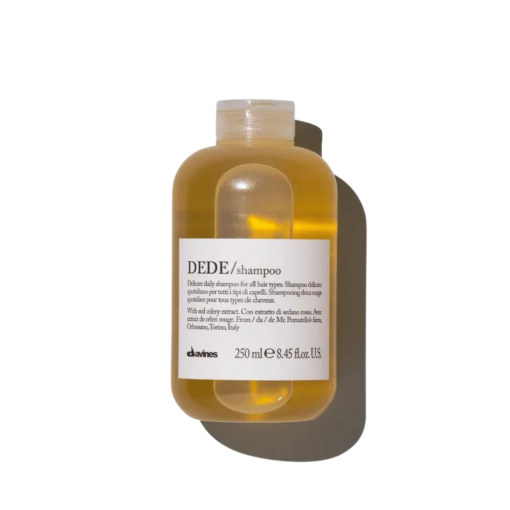 Davines DEDE Shampoo - Delicate Daily Shampoo - Shampoo characterised by a soft lather, formulated to gently cleanse the hair making it light and shiny. Ideal for medium fine & fine hair for daily use.