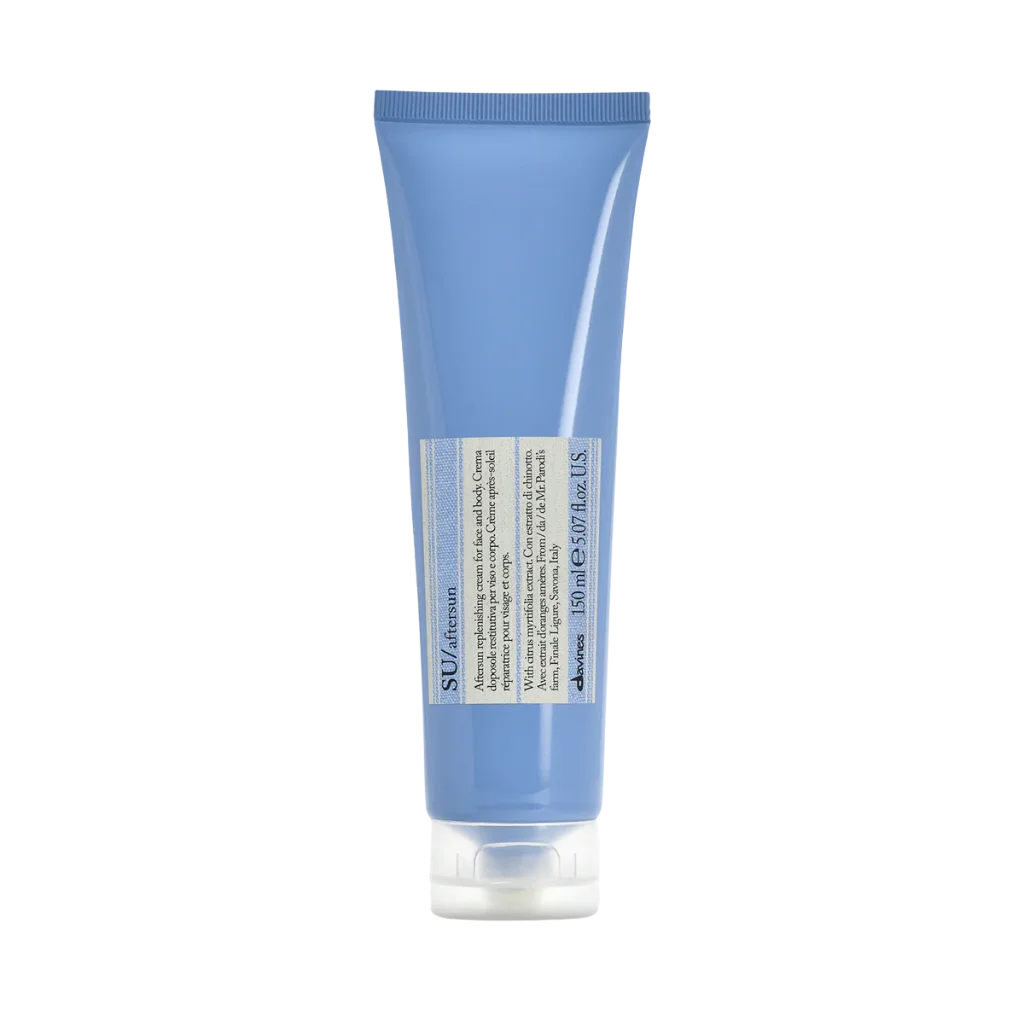 Davines SU Aftersun at MANEPRINT – a soothing after-sun cream that hydrates, calms, and restores moisture to sun-exposed skin.